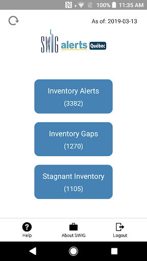Android application SWIG Alerts Quebec screenshort