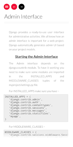 Android application Learn DJango Tutorial screenshort