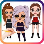 Cover Image of Download Drawing Cute Famous Stars  APK
