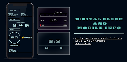 Android application Digital clock & Mobile info screenshort