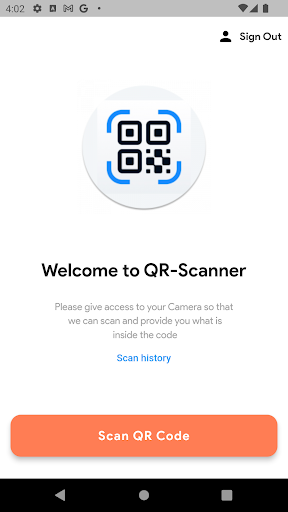 Android application QR Code Reader & QR Scanner screenshort