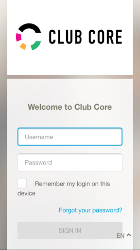 Android application Club Core screenshort