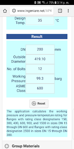 ASME B16.5 Group 2.1 to 2.12 S Screen 2
