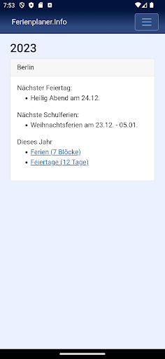 Android application Ferienplaner screenshort