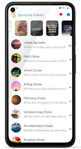 Android application Zitate Sprüche Leben screenshort