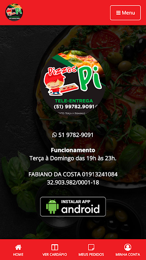 Android application Pizzas Pi screenshort