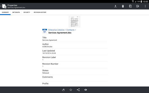 Screenshot of Oracle WebCenter Content