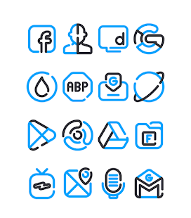 Lijnzwart - Blauw pictogram Pack Screenshot