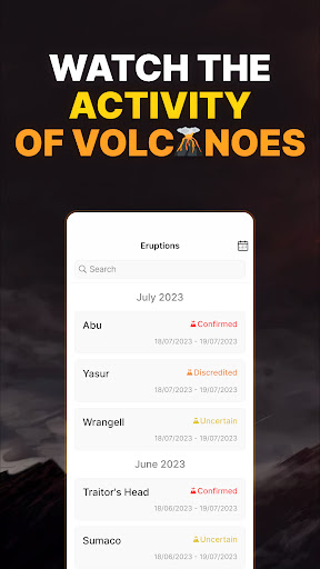 Android application Volcano Eruptions Online screenshort