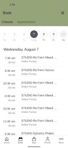 RE:FORM Pilates Screen 2