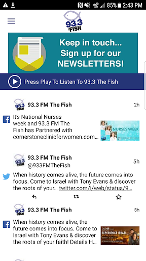 Android application 93.3 The Fish screenshort