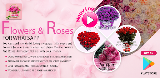 Moving flowers And Roses Animated Stickers cover