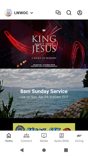 Android application Living Waters World Outreach screenshort