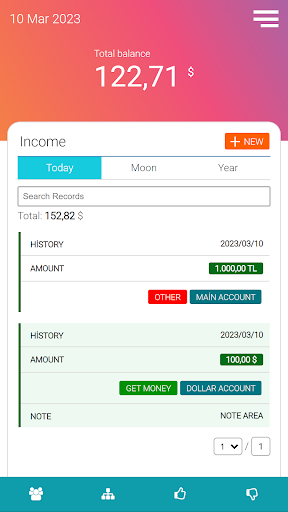 Android application Budget Manage İncome & Expense screenshort