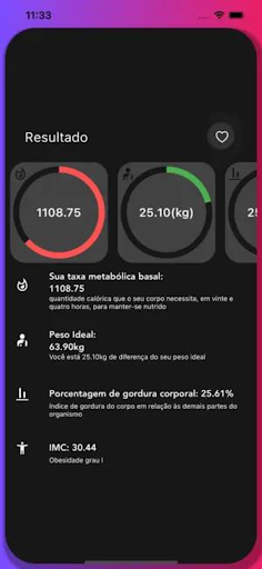 Calculo IMC - Taxa Metabólica Screen 2