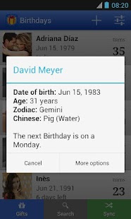 Birthdays: Reminder & calendar Screenshot