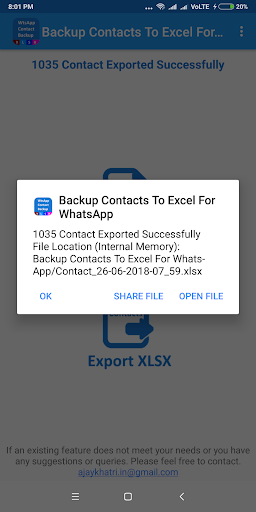 Backup Contacts To Excel For W Screen 3