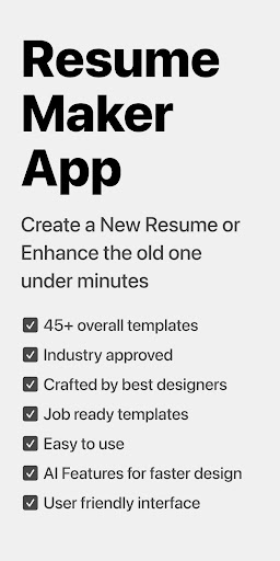 Screenshot of ResumeIT - Quick CV Maker App