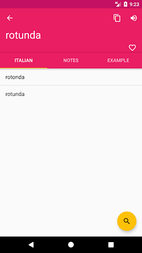 Hungarian Italian Dictionary Screen 2