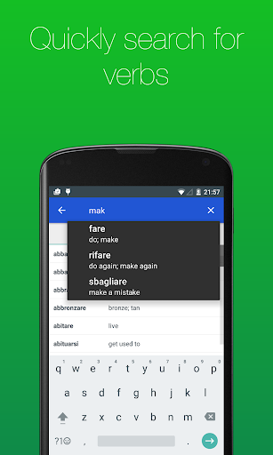 Italian Verb Conjugator Screen 2