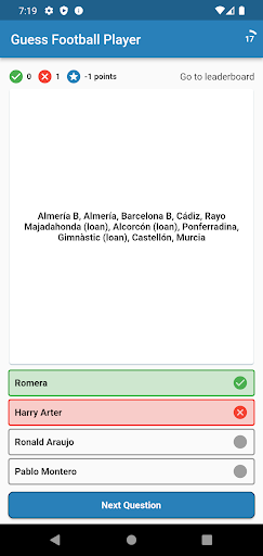 Guess Football Player By Clubs