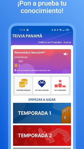 Android application Trivia Panamá screenshort