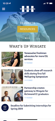 Android application Wingate Mobile screenshort