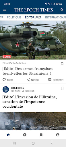 Screenshot of Epoch Times Français