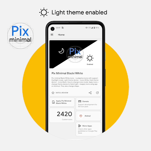 Screenshot of Pix-Minimal Black/White Icons
