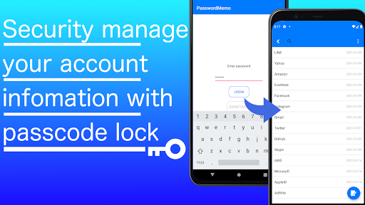 Android application Password manager like notepad screenshort