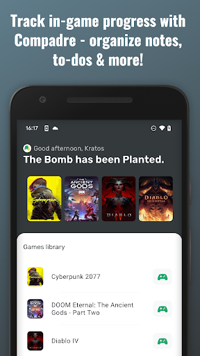 Android application Compadre - Game Notes & Todos screenshort