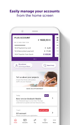 Beobank Mobile Screen 2
