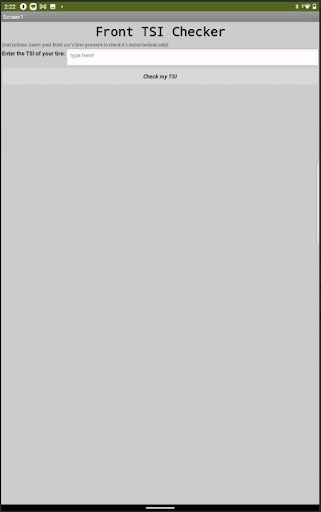 Tire Pressure Checker Screen 3