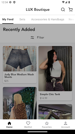 Android application LUX Boutique screenshort
