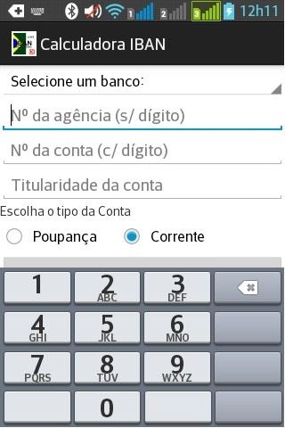 Android application Brazil's IBAN Calculator screenshort