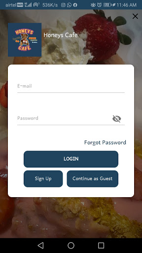 Android application Honeys Cafe screenshort