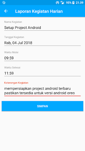 Laporan Kegiatan Harian Screen 3