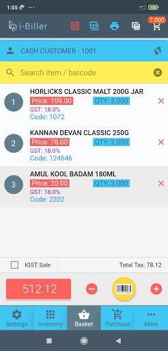 iBiller Cloud Billing Screen 2