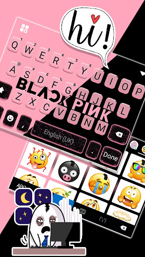 Black Pink Simple Keyboard Bac Screen 3