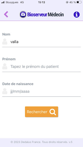 Bioserveur Médecin Screen 3