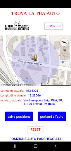 Android application Trova l'auto screenshort