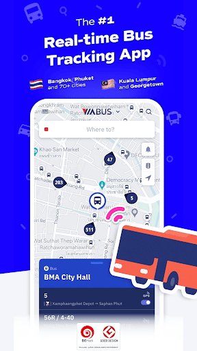 Android application ViaBus – Live Transit & Map screenshort