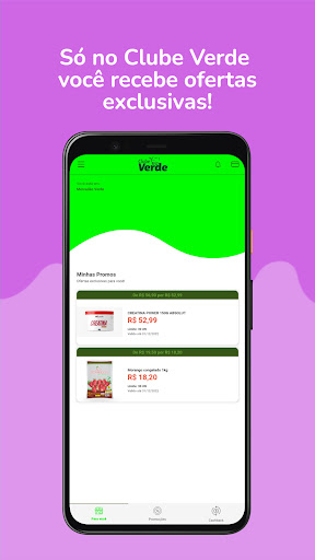 Android application Clube Verde screenshort