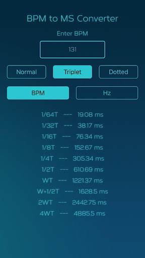BPM to MS Converter Screen 3