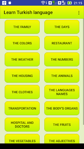 Android application Learn Turkish language screenshort