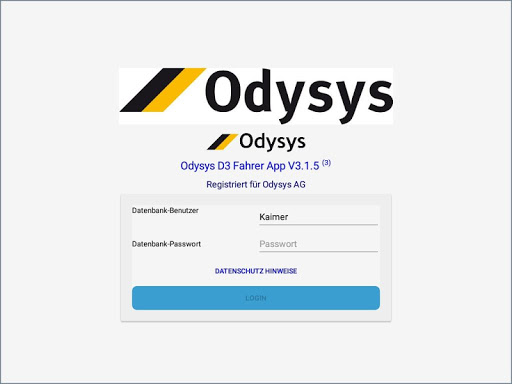 Odysys D3 Fahrer App Screen 2