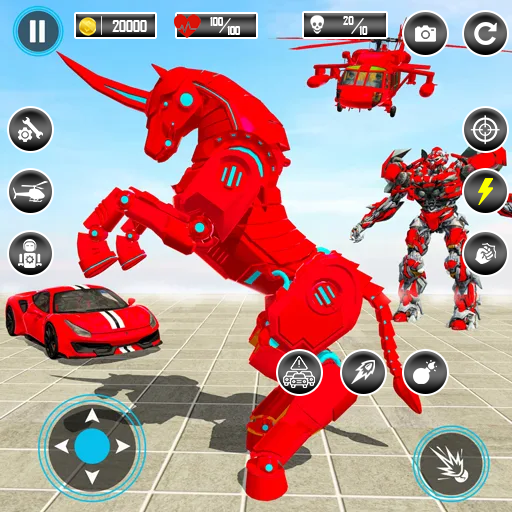 Horse Car Robot Game Robot War