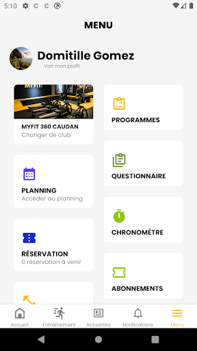 MYFIT 360 Screen 2