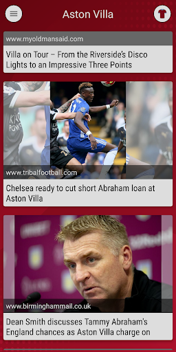 Aston Villa Fan App Screen 2