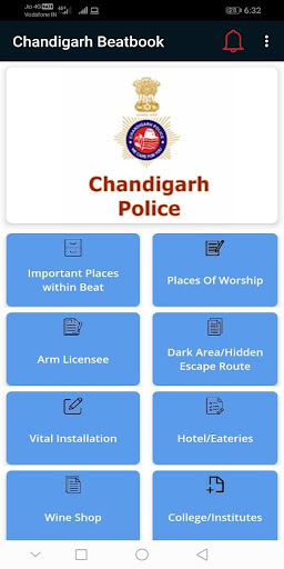 Android application eBeatbook Chandigarh Police screenshort